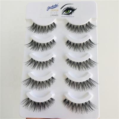 China Natural Tapered Style 5 Pairs Tray Natural Style Clear Band Eyelashes Product Eye Success Lashes Box Customized Sulply Direct for sale