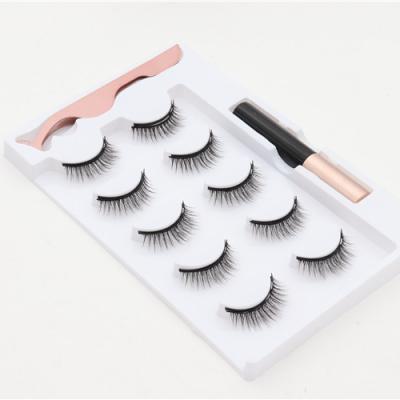 China Magnetic Eyelash Kit Wholesale Direct Supply Samples Logo Design Customizing Package Lash Eyeliner Tweers 3D Real Mink Eye Eyelash Natural Style for sale