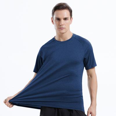 China Anti-Wrinkle Fit Antimicrobial Dry T-shirt Short Sleeve Shirt Sports Fitness Men's Outdoor Simple T-shirt for sale