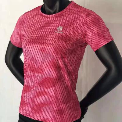 China Breathable Polyester Short Sleeve T Shirts Women's Quick Dry T-Shirts Sport Gym Casual T Shirts With Print for sale