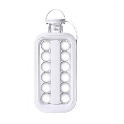 China Portable Viable 2 In 1 DIY BPA POP Leakproof Free Trays Ice Cube Molds Ice Ball Maker Bottle With Lid for sale