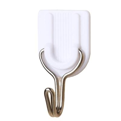 China Wholesale Round Small Minimalist Sticky Hook/Strong Adhesive Nail Place Towel/U Shaped Self-adhesive White Hook/Hook Wall Flower Shape for sale