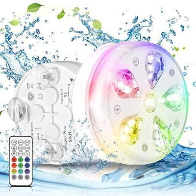 China New LED Swimming Pool Light RGB Light Suction Cup Magnet Underwater Waterproof Remote Control Diving Aquarium Underwater for sale