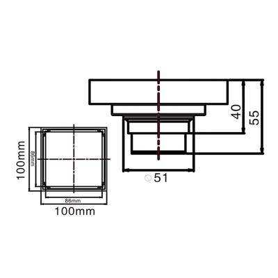 China Factory direct sale 10*10cm floor drainer insert shower power supply with great price LA-1500 for sale