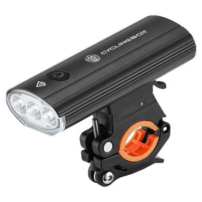 China Moutain Bike Alloy 3 Lamp Holders Bike Rechargeable Headlight Bicycle Safety Light for sale