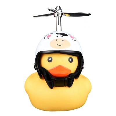 China Bicycle Duck Bike Bell Rubber Duck Bicycle Accessories with LED Light Booster Handlebar Cute Bicycle Horns for Kids Toddler for sale