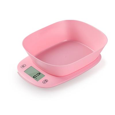 China Food Weighing ABS High Capacity Scale With Bowl Electronic Kitchen Scale Smart Electronic Color Baking Plastic Scale for sale