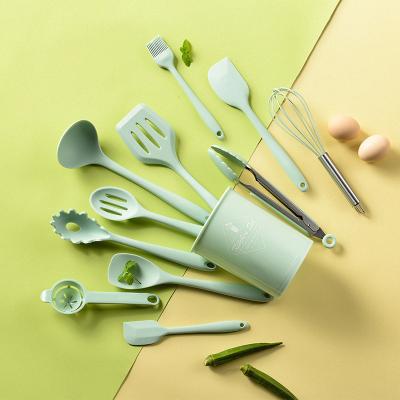 China Stocked 10 PCS in 1 Set Kitchenware Non-Toxic Silicone Kitchen Utensil Set Cooking Cooking Utensils for sale