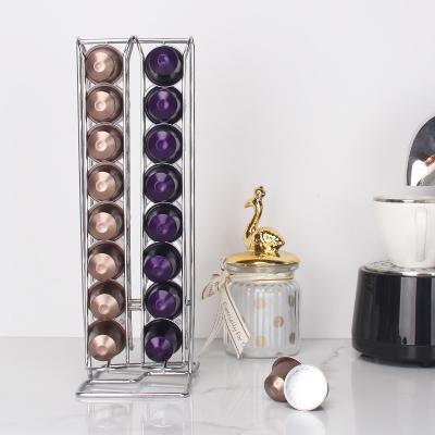 China Viable Kitchen Accessories Silver Powder Coating Coffee Rack Coffee Capsule Holder for sale