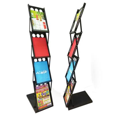 China Advertising Portable Magazine Shelf Metal Literature Brochure Holder Rack for sale