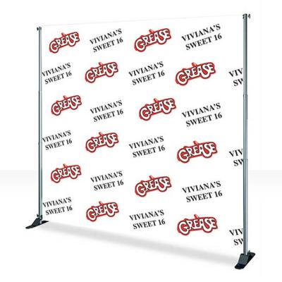 China Portable Trade Show Backdrop Wall Display Custom Logo Printed Tension Fabric Advertising Stage And Repeat Banner Stand for sale