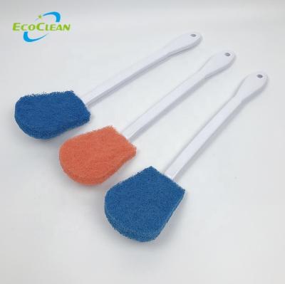 China Factory Manufacture Sustainable Household Cleaning Tub And Tile Plastic Cleaner Scrubber Pad Brush for sale