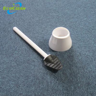 China Sustainable EcoClean Bathroom Storage Flexible Wall Toilet Plunger Cleaning Brush With Hideaway Holder for sale