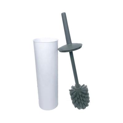 China Sustainable Plastic EcoClean Hideaway Storage Round Toilet Bowl Brush With Combo Holder , Toilet Brush With Trolley for sale