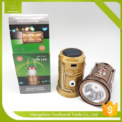 China WS-3318 Telescopic Style USB Solar Rechargeable Handle Crank Led Camping Lantern for sale