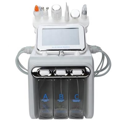 China Anti-Puffiness Facial Cleansing 6 In 1 Hydrogen Oxygen H2o2 Small Bubbles Water Dermabrasion Machine for sale