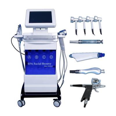 China Hot Sale Hair Removal 9 in 1 Spa Pdt Aqua Facial Peel Dermabrasion Deep Cleansing Bio Facial Oxygen Sprayer Care Beauty Machine for sale