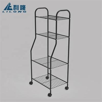 China Durable Stylish Steel Powder Coating Vegetable And Fruit Storage Cart Storage Rack Cart for sale