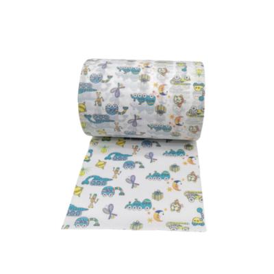 China Diaper Raw Material Printed Magic Frontal Tape For Baby Diapers Raw Material Fabric For Diaper Frontal Tape for sale