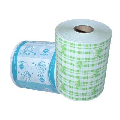 China manufacture supply baby diaper pe film diapers raw material waterproof pe film for sanitary napkin for sale