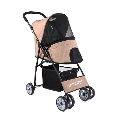 China Factory Direct Sale 4 Wheels Dog Cat Jogger Stroller One-Click Folding Travel Pet Carrier Trolley Sustainable Pet Stroller For Dogs for sale