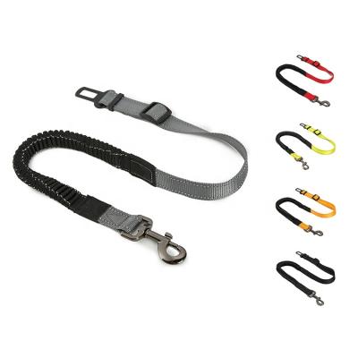 China 2021 New Adjustable Bungee Dog Safety Car Seat Belt Dog Personalized Nylon Leash for sale