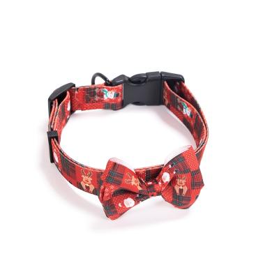 China High Quality DETACHED Christmas Pet Collars Polyester Dog Collar Pet Accessories Collar With Bow Luxury for sale