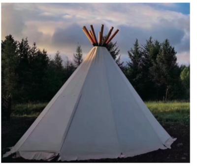 China Outdoor Camping Luxury Wooden Pole Outdoor Indian Teepee Tent for sale