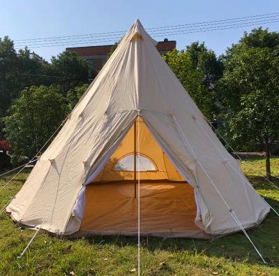 China 100% Waterproof And Rust Resistant Waterproof Cotton Canvas Teepee Pole Single Tent For Sale for sale