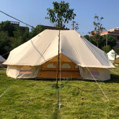 China Straight Bracing Type 3 Doors Waterproof Cotton Canvas 4m*6m Emperor Bell Tent for sale