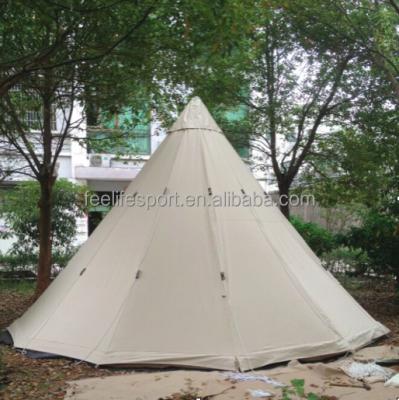 China Waterproof Outdoor Camping Teepee Teepee Indian Camping Bell Tent with 8-10 Persons for sale