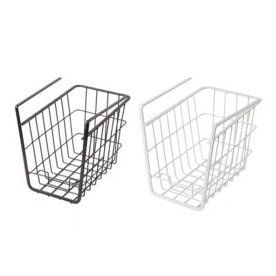 China Stocked Home Decoration Metal Wire Rack Under The Cabinet Hanging Storage Basket Organizer for sale