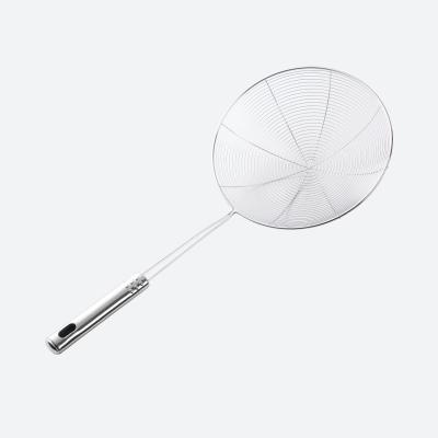 China Sustainable 304 Stainless Steel Spider Strainer Skimmer Ladle Wire Skimmer Spoon With Long Handle For Kitchen Frying Food for sale