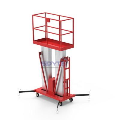 China Good Quality 10m 100kg Hotels Aluminum Single Mast One Man Lift Aluminum Mast Lift For Aerial Maintenance for sale