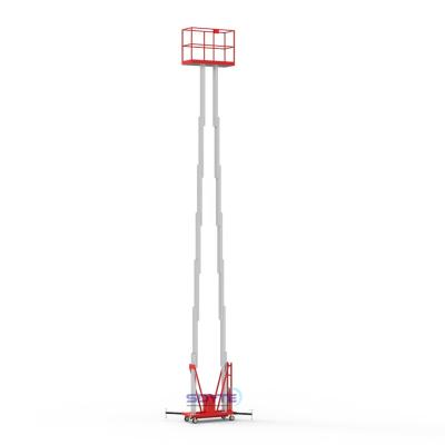 China Hotels 8M Portable Electric Single Mast 200Kg Aluminum Alloy Telescopic Man Lift for sale