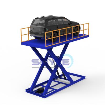 China Advertising Company 3T Hydraulic High Rise Car Lift Car Scissor Type Lift for sale