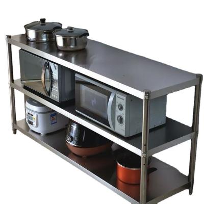 China Viable Built in Thick Oven Rack Floor to Ceiling 3 Tier Stainless Steel Metal Kitchen Rack Storage from China for sale