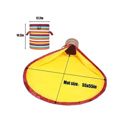 China Sustainable Clothing Toy Storage Oxford Fabric Folding Baby Activity Play Mat for sale