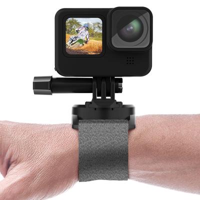 China 360 Rotary GoPros 10 Accessories Wrist Strap Hot Mount 360 Rotary Hand Band Holder for GoPro 10/9/8/7/6/5 Camera for sale