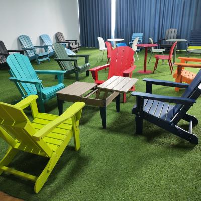 China 2022 Durable New Color Design Outdoor Garden Stable HDPE Adirondack Chair With Rest Stool for sale