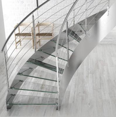 China PRIMA Latest Modern Professional Design Staircase Modern Economical Steel Curved Stairs for sale