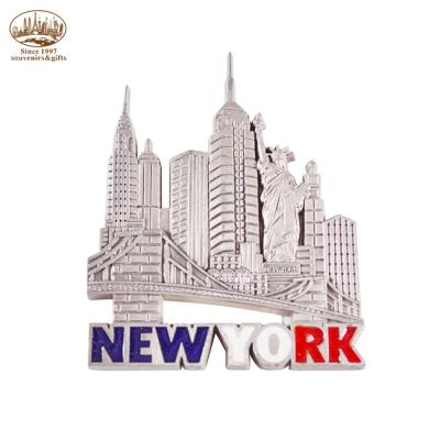 China Shape Custom Promotional Cheap New York Souvenir Metal Fridge Magnet for sale