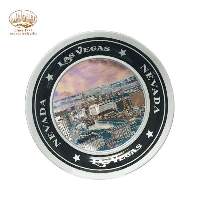 China High Quality Sustainable Urban Custom Las Vegas Souvenir Design Architecture Ceramic Dish for sale