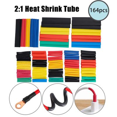 China 164pcs PE 2:1 Heat Shrink Tube Kit Assorted PE Insulation For Cable for sale