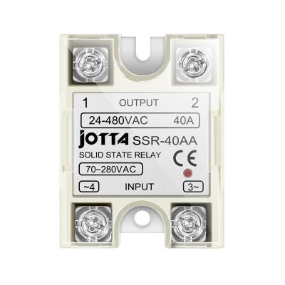 China JOTTA SSR White Shell SSR -40AA Single Phase AC Control Sealed AC Solid State Relay With Plastic Cover for sale