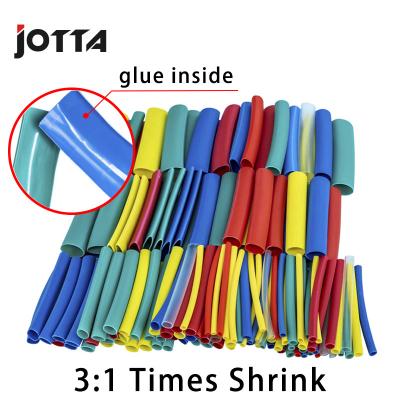 China 90 PCS PE 3:1 Heat Shrink Tube With Glue Inside 8 Size 1.6/2.4/3.2/4.8/6.4/7.9/9.5/12.7mm Wrap Cable Kit for sale