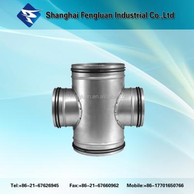 China HVAC System HVAC Air Duct Fitting Crossover Tee 4 Ways Tee Spiral Duct Accessories for sale