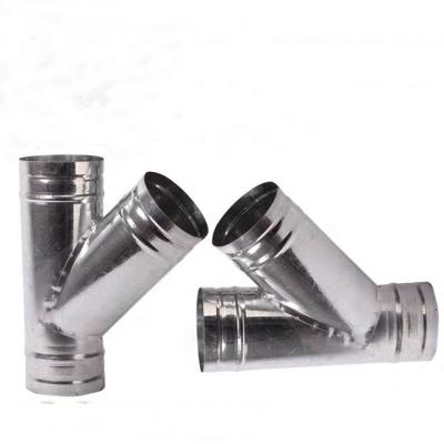 China Traditional Spiral Duct Fitting 45 Degree Y Tee Air Duct Branches for sale