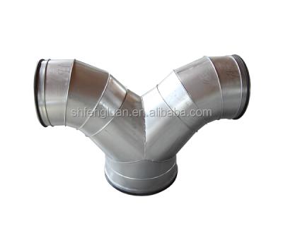 China HVAC Sheet Y Branch Tee 3 Way Galvanized Air Duct Fittings for sale