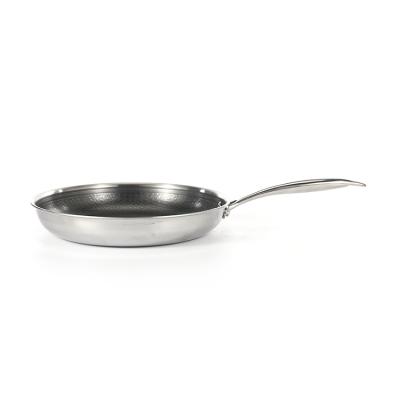 China Hot Selling Sustainable In France 20cm Stainless Steel 3Ply Oil Pan Induction Frying Pan for sale